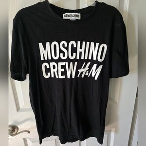 BNWT Moschino H&M Black and White Logo Tee
